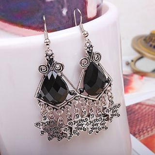 Shining Elegant Alloy Diamond Classic Earrings (Black)