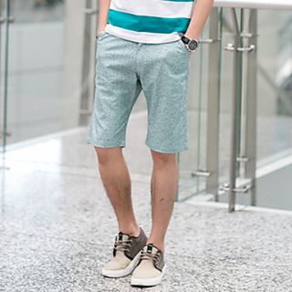 GBS Mens Linen Spring Korean Slim Fit Mid Length Pants(Green)