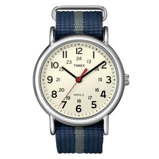Timex Weekender Blue & Gray Fabric Strap Watch, Mens