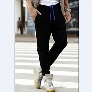 GBS Mens Fashion Korean Slim Fit Casual Pants(Black)