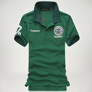 HKWB Casual Print Short Sleeve Polo Shirt(Green)