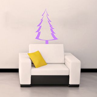 Fir Tree Wall Vinyl Decal Art Design Murals Interior Decor Sticker (Glossy purpleEasy to applyDimensions 25 inches wide x 35 inches long )