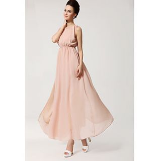 Color Party Womens Fashion Bohemia Strap Dress (Pink)