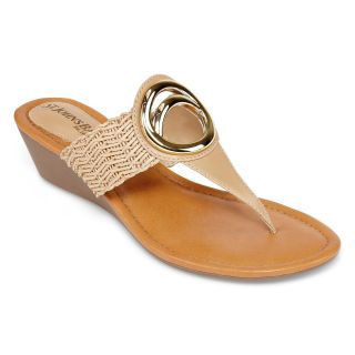 St. Johns Bay St. John s Bay Dottie Wedge Sandals, Natural, Womens