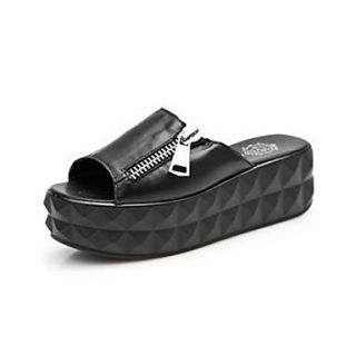 Leather Womens Platform Heel Open Toe Comfort Sandals Shoes (More Colors)