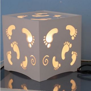 YOUKE Carving Cut Out Marking Pattern Rectangle Table Lamp (White)