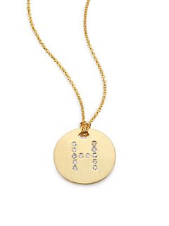 Roberto Coin Diamond and 18K Yellow Gold A Initial Necklace   H