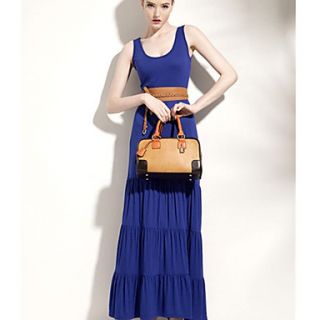 F.Modern WomenS Fashion Pure Color Backless Vest Dress(Royal Blue)