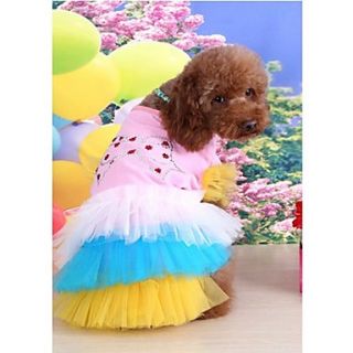 Petary Pets Cute Diamonade Butterfly Cotton Mesh Ball Gown Swing Dress For Dog