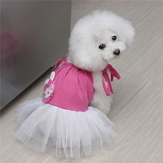 Petary Pets Cute Rabbit Pattern Cotton Mesh Ball Gown T Shirt For Dog