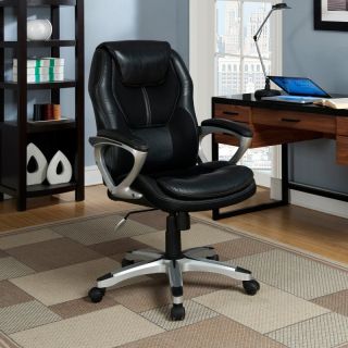 Serta Puresoft Faux Leather with Mesh Executive Office Chair   Black   43673