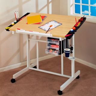 Studio Designs Deluxe Rolling Drafting Table Station Multicolor   13251