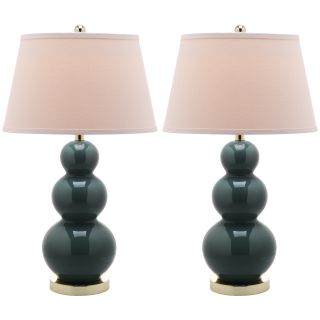 Amy Triple Gourd 1 light Marine Blue Table Lamps (set Of 2)