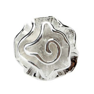 Rose Shaped Silver Adjustable Ring