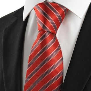 Tie New Black Striped Red JACQUARD Mens Tie Necktie Wedding Party Holiday Gift