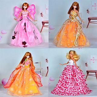4 Pcs Barbie Doll Sunny Girl Princess Dress