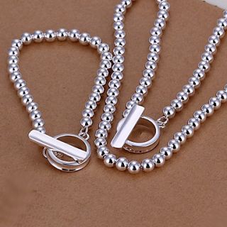 Oyami Cuprum Silvering Bracelet Necklace Suit LKNSPCS046