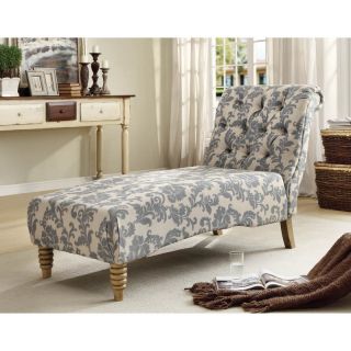 Armen Living Tufted Chaise   Grey iKat Fabric Multicolor   LC825CHGR