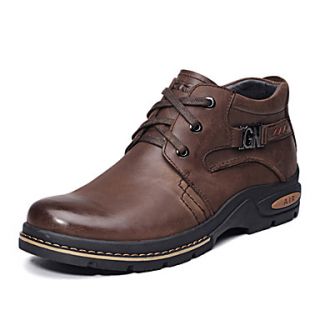 Leather Mens Flat Heel Comfort Ankel Fashion Boots With Lace up(More Colors)