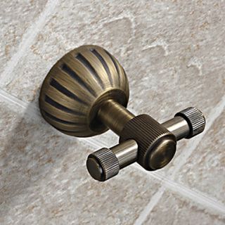 Simple Dual End Antique Brass Robe Hook