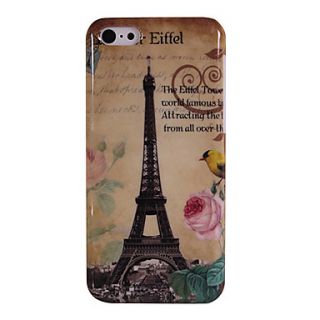 Eiffel Tower and Peony Bird Pattern Plastic Protective Shell for iPhone 5C
