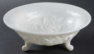 Imperial Glass Ohio Rose Milk Glass 7 3 Toed Footed Bowl   Milk Glass, Rose Des