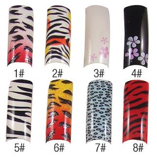 70 Pcs Full Cover Elegant French Acrylic Nails Tips 8 Colors Available