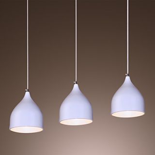 Contemporary 3 Light Pendant with White Shade