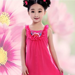 WXH ChildrenS Sweet Bitan Floating Flocculant Sundress(Fuchsia)