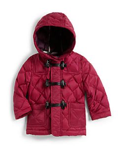 Burberry Toddlers Quilted Toggle Coat   Magenta