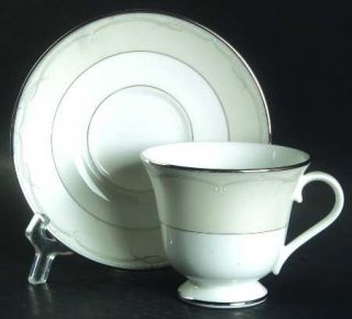 Waterford China Presage Footed Cup & Saucer Set, Fine China Dinnerware   Ribbon