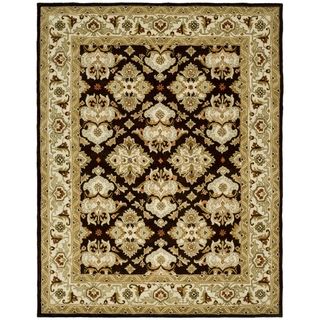 Handmade Heritage Traditions Dark Mocha/ Ivory Wool Rug (5 X 8) (BrownPattern OrientalTip We recommend the use of a non skid pad to keep the rug in place on smooth surfaces.All rug sizes are approximate. Due to the difference of monitor colors, some rug