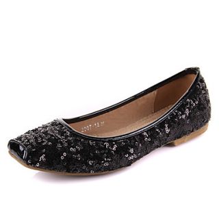 Womens Trend Sequins Flat Shoes(Black)