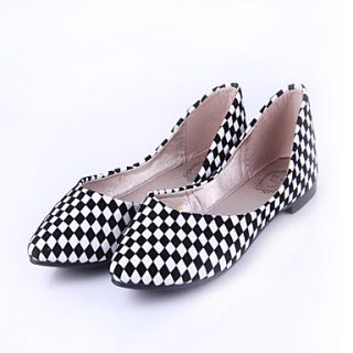 Womens Simple Contrast Color Quilted Printing Flat Shoes(Screen Color)