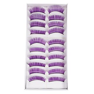 10Pcs False Eyelashes(Purple)