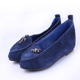 Womens European Lovely Simple Solid Color Flat Shoes(Navy Blue)