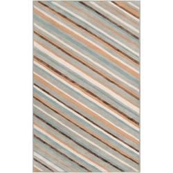 Candice Olson Hand tufted Gray Cane Diagonal Stripes Wool Rug (8 X 11)