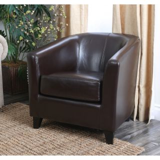 Abbyson Living Montecito Dark Brown Bicast Leather Armchair
