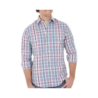 Wrangler Wrinkle Resistant Shirt, Blue/Purple/Tan, Mens