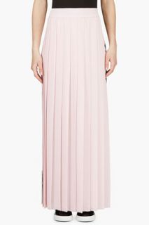 Filles A Papa Pink And Black Split Pleated Noa Maxi Skirt