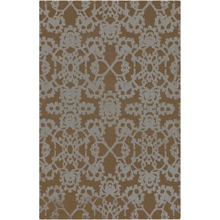 Hand tufted Transitional Sicuani Brown Wool Rug (8 X 11)