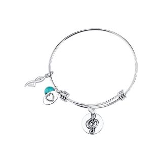 Bridge Jewelry Footnotes Too Stainless Steel Turquoise & Dance Charm Expandable
