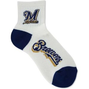 Milwaukee Brewers For Bare Feet Ankle White 501 Med Sock
