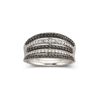 1/10 CT. T.W. Color Enhanced Black Diamond Ring, White, Womens