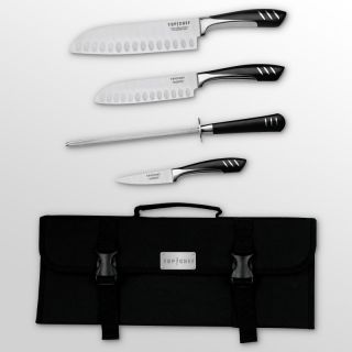 Trademark Global Inc Top Chef 5 Piece Stainless Steel Knife Set   Portable