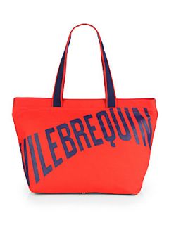 Vilebrequin Medium Logo Beach Tote   Red