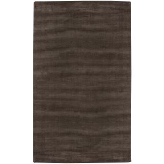 Hand loomed Solid Brown Casual Haines Wool Rug (2 X 3)