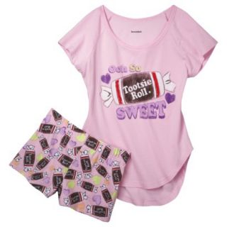 Tootsie Roll Juniors Pajama Set   Pink S