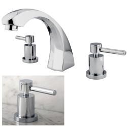 Curved Chrome Roman Tub Filler Faucet (Fabricated from solid brass material for durability and reliabilityModern styling complements many decorsStandard US plumbing connections 1/2 inch IPSAll mounting hardware is included, installation required)