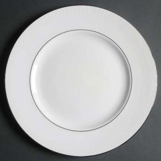 Lenox China Herald Square White Dinner Plate, Fine China Dinnerware   Three Rows
